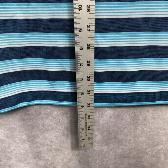 Nike Golf Standard Fit Polo Shirt XL Multi-Blue White Striped Golfer Performance - Picture 8 of 10